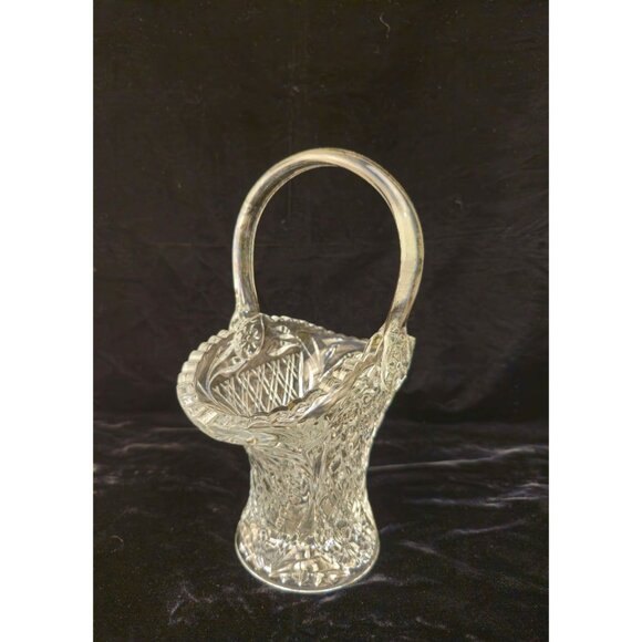 Vintage Princess House Crystal Diamond Cut Glass Basket with a Handle - Picture 6 of 14
